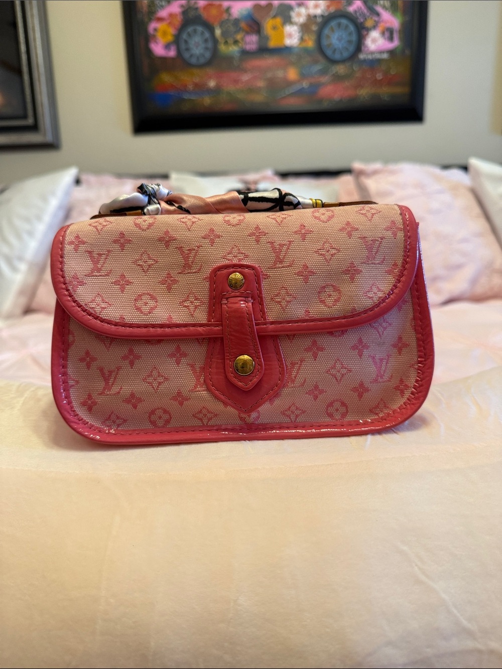 Louis Vuitton Pink Monogram Canvas Top-Handle Clutch